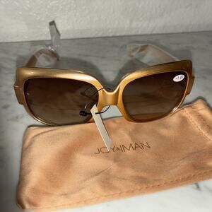 Joy + Iman +3.00 sunglass readers brown/bronze with soft logo pouch joy + Iman | Accessories | New Joy Iman 30 Bifocal Sunglass  main image 2